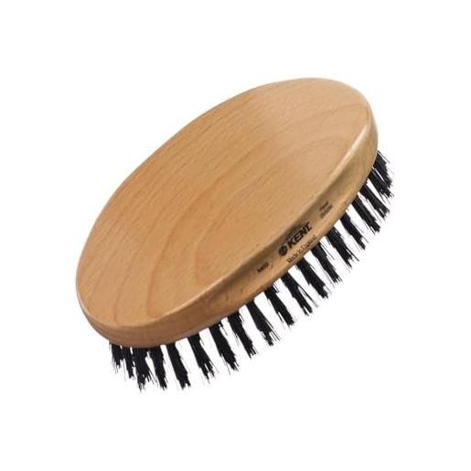 Kent finest men' s range military style ovale in legno di faggio naturale, spazzola, nero