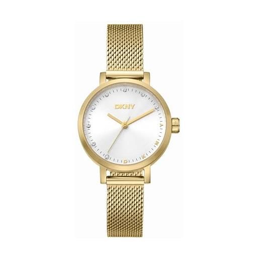 DKNY Orologio Analogico al Quarzo Donna con Cinturino in Acciaio Inossidabile NY6695