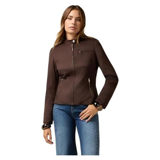 Oltre: giacca corta effetto suède marrone. 40 stagione autunno inverno 2025