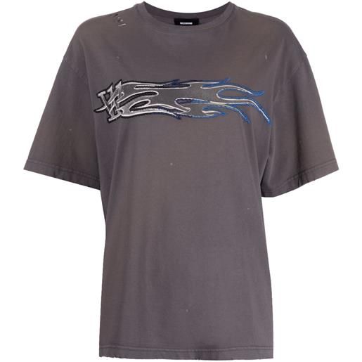 We11done t-shirt con stampa grafica - grigio
