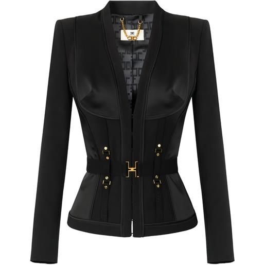Elisabetta Franchi giacca con scollo a v - nero