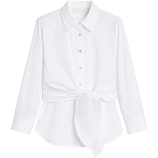 iBlues  camicia in popeline di cotone stretch con nodo