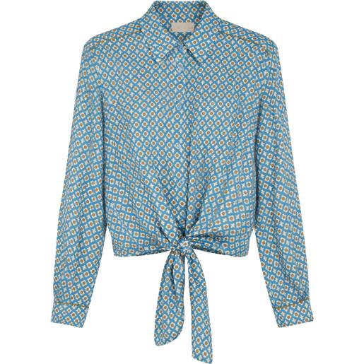iBlues  camicia annodata in twill di viscosa stampata
