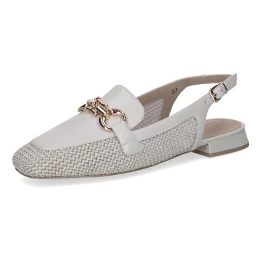 CAPRICE ballerine da donna con tacco, bianco (offwhite comb), 37 eu