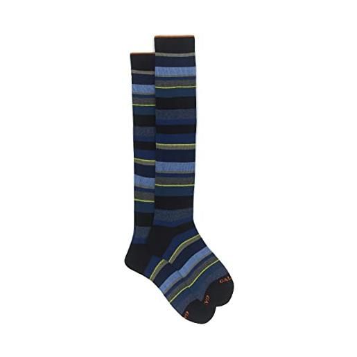 Gallo calze lunghe blu a righe multicolor