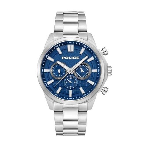 Police Orologio Uomo Analogico Al quarzo con cinturino Cuoio