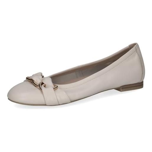 CAPRICE ballerine da donna in pelle, nero (black softnap. ), 42 eu
