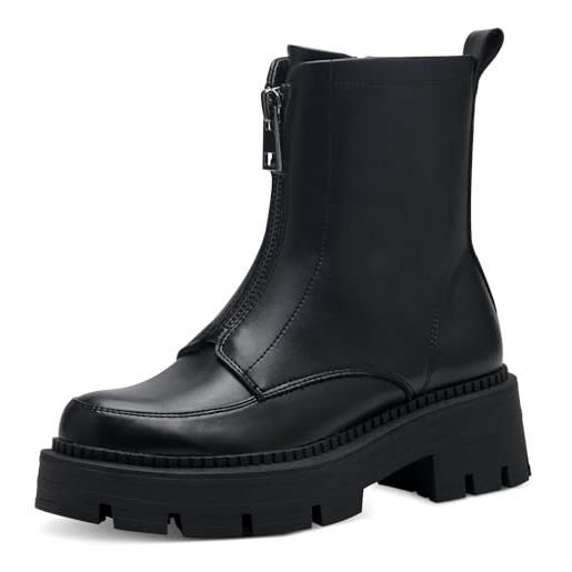 Tamaris Donna 25622 Nero Pelle Touch It Plantare Zip Blocco Tacco Polpaccio Da e