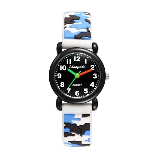 TAPORT® Orologio al quarzo con cinturino in silicone blu, Cinturino