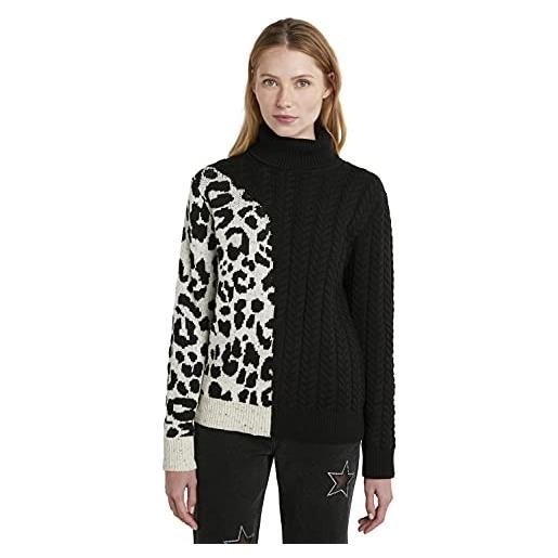 Desigual jers_solange maglione, nero, xl donna