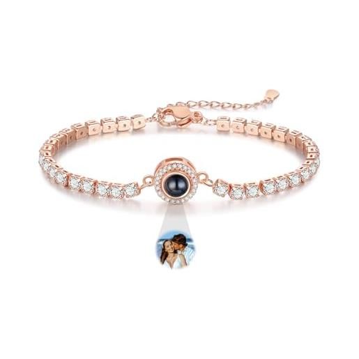 Braccialetto con foto personalizzato, braccialetto con proiezione fotografica, regalo per la migliore amica, immagine commemorativa all' interno del braccialetto, regalo personalizzato per lei - Italia
