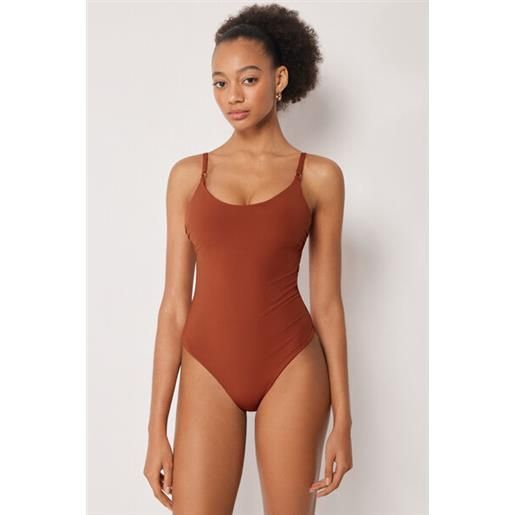 Costume Intero Donna Con Pantaloncino, Schiena Nuda, Modellante Snellente, Per Nuoto E Piscina, Taglie Forti, Nero