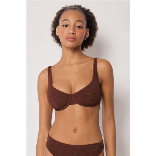 Calzedonia balconcino costume crinkle waves marrone