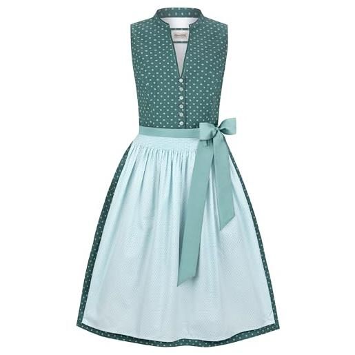 Heimatgwand dirndl linda vestito per occasioni speciali, nero, 48 donna