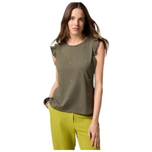 Oltre: top in jersey con castoni verde militare. Xl+ stagione primavera estate 2025. 