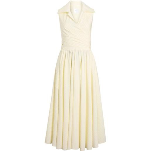 Patou abito midi drappeggiato - giallo