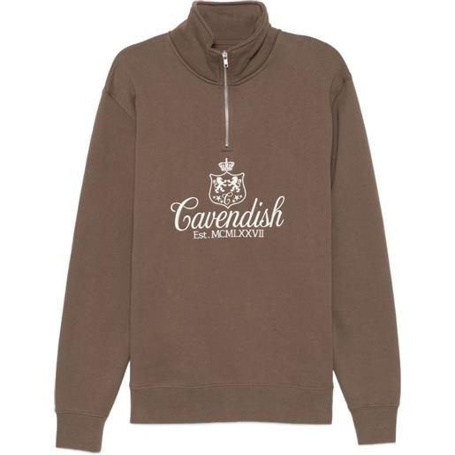 Cavendish felpa con logo ricamato - marrone