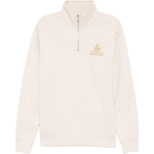 Cavendish felpa con zip e logo - toni neutri