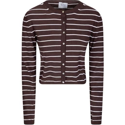 be you cardigan a righe - marrone