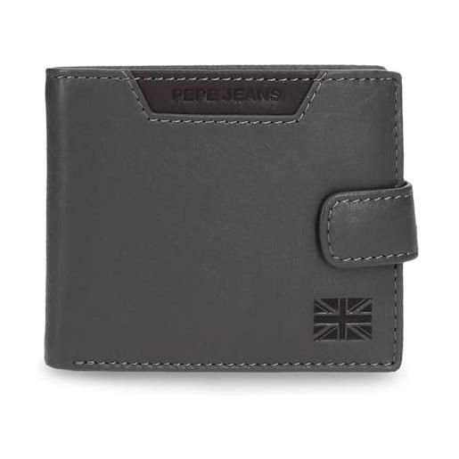 Pepe Jeans Deep Portafoglio Orizzontale con Portafoglio Nero 11x8x1 cm Pelle by Joumma Bags, Nero, Taglia unica, Portafoglio orizzontale con portafoglio