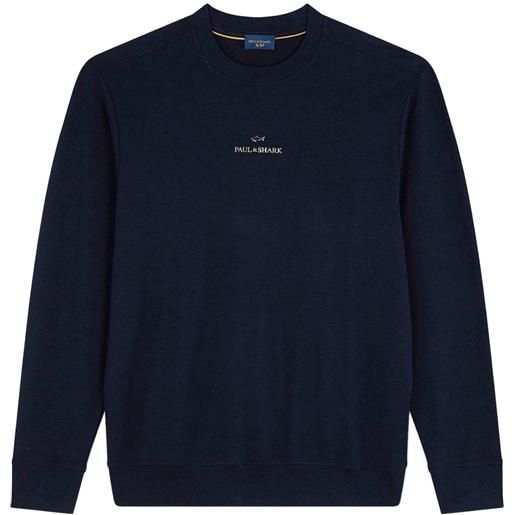 Paul & Shark felpa in cotone con logo - blu