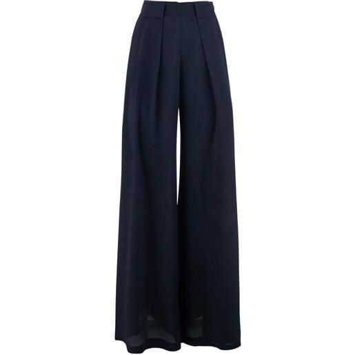 MOMONÌ pantaloni a palazzo con pieghe - blu