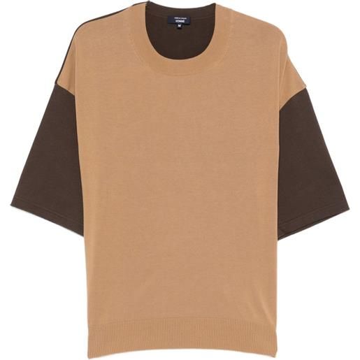 Comme des Garçons Homme t-shirt con design color-block - marrone
