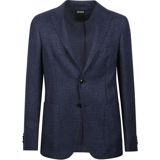 Zegna blazer con revers classici - blu