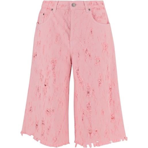 Haikure jeans crop con effetto vissuto - rosa