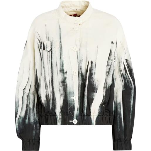 High bomber jack-coat con bottoni - bianco