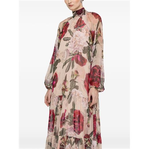 NISSA abito lungo con dettaglio foulard - toni neutri