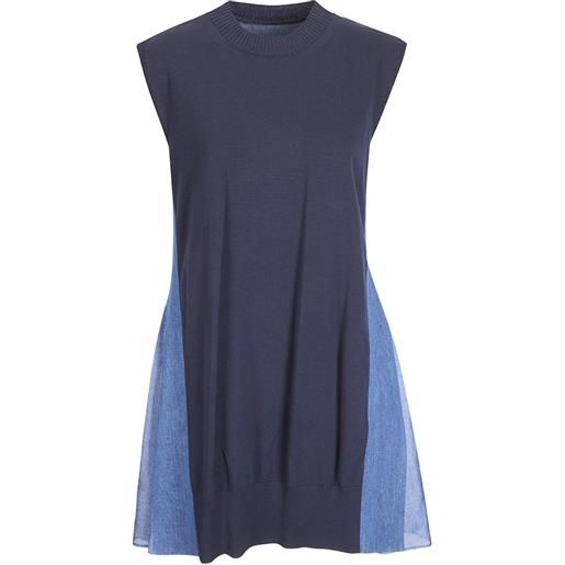 sacai abito corto denim - blu