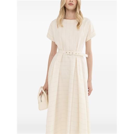 NISSA striped belted midi dress - toni neutri