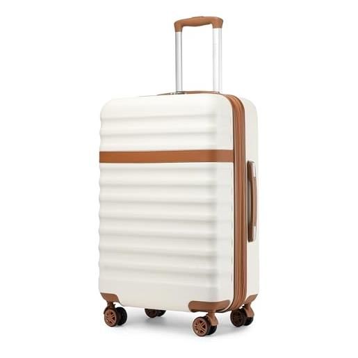 FERGÉ Trolley Grande Milano 28" – Valigia Rigida ABS, 4 Ruote 360°, Lucchetto TSA, Marrone, 100L - 3
