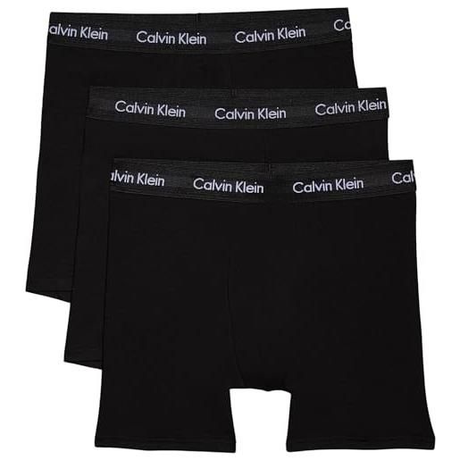 Calvin Klein uomo pantaloncini boxer confezione da 3 boxer brief elasticizzati, nero (black w. Black wb), m