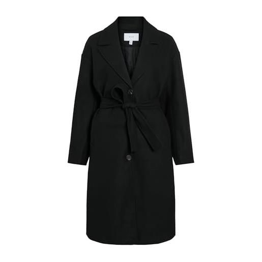 Vila viclaudia l/s long coat - noos, nero, 40