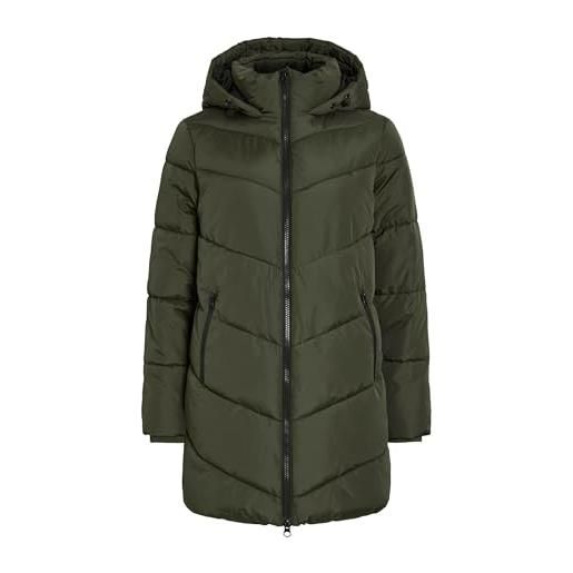Vila cappotto tampone femminile vimilja con cappuccio, deep depths, 44
