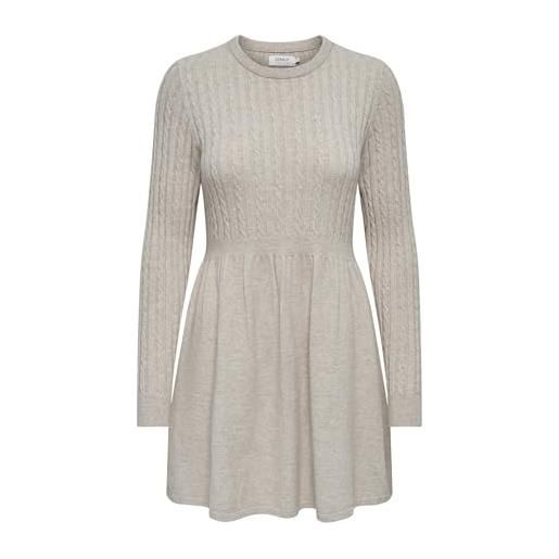 ONLY onlfia ls cable dress nca knt vestito, teak foderato. Dettagli: mélange, m donna