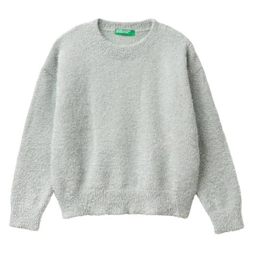 United Colors of Benetton maglia g/c m/l 1szxq109s maglione, verde, 150 bambina