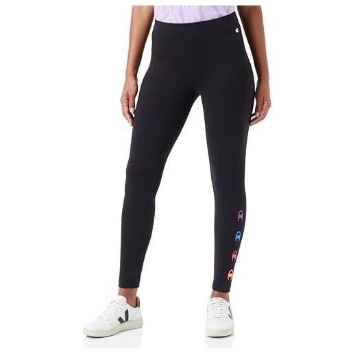 Champion legacy legacy graphic shop w - cotton lycra high-waist leggings, nero, donna fw23