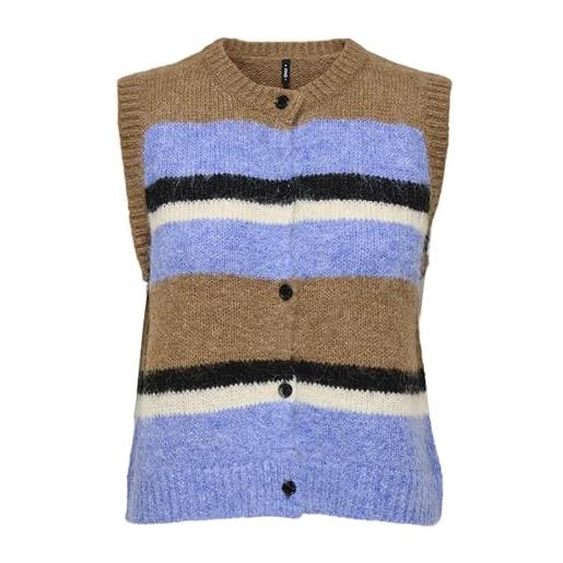 ONLY onlkallie sl button vest knt - gilet da donna, cocco tostato. , s