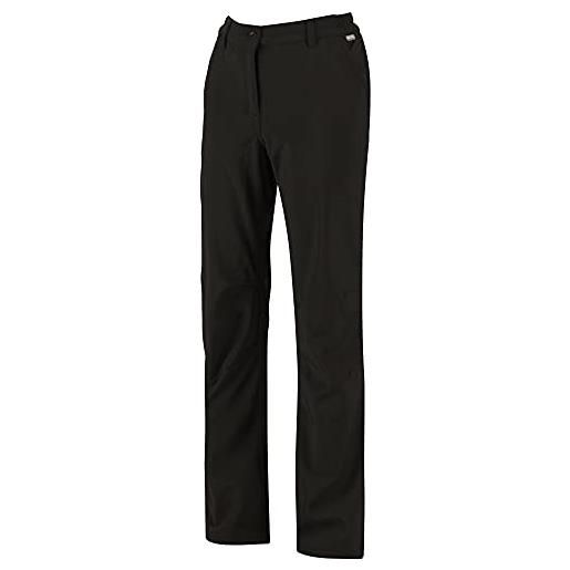 Regatta fenton - pantaloni da donna a gamba lunga, idrorepellenti e antivento, donna, pantaloni bambino, rwj177l, nero, 18