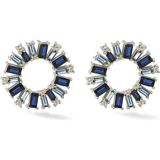 Orecchini A Perno In Argento Sterling Stile Kate Middleton – Zaffiro E Zirconia Cubica – Eleganti E Classici