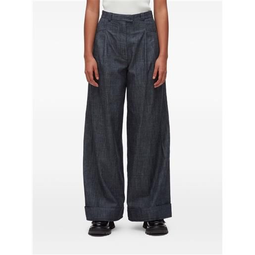 3.1 Phillip Lim double-pleat wide-leg trousers - blu