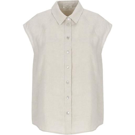 PANICALE t-shirt con inserti in pizzo - toni neutri