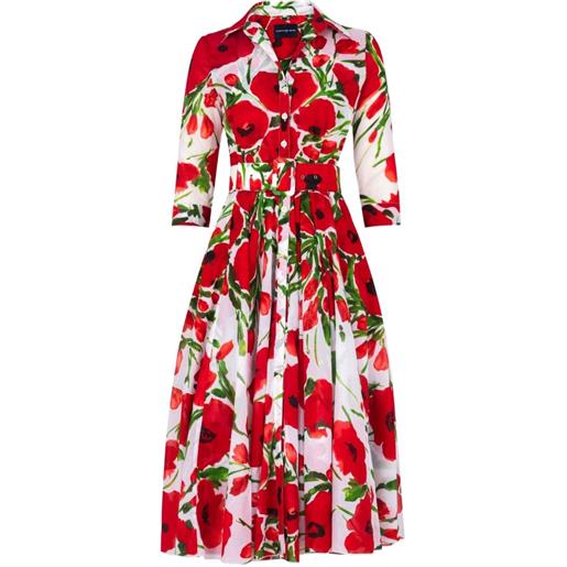 Samantha Sung abito aster a fiori con cintura - rosso