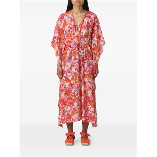 Max Mara abito a fiori con scollo a v - arancione