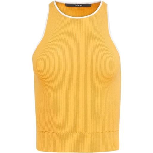 Toccin canotta avery con bordo a coste - giallo