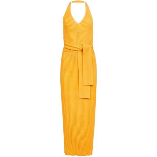 Toccin allegra v-neck tie-front halter midi dress - giallo