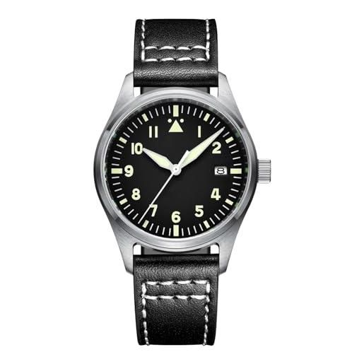 RORIOS Moda Orologio Uomo Automatico Meccanico Orologio Cinturino in Pelle Impermeabile Business Tourbillon Orologi Uomo
